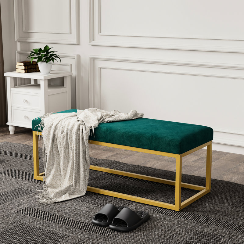 Banc de rangement pour salle à manger, style Mid-Century, cuir synthétique, structure en acier, charge de 600 lb, coussin en velours doux, simple à entretenir avec structure en polyuréthane, capacité, rebond haute densité