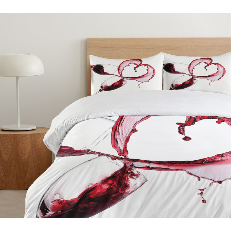 Wine Modern & Contemporary Polyester Duvet Cover, Queen