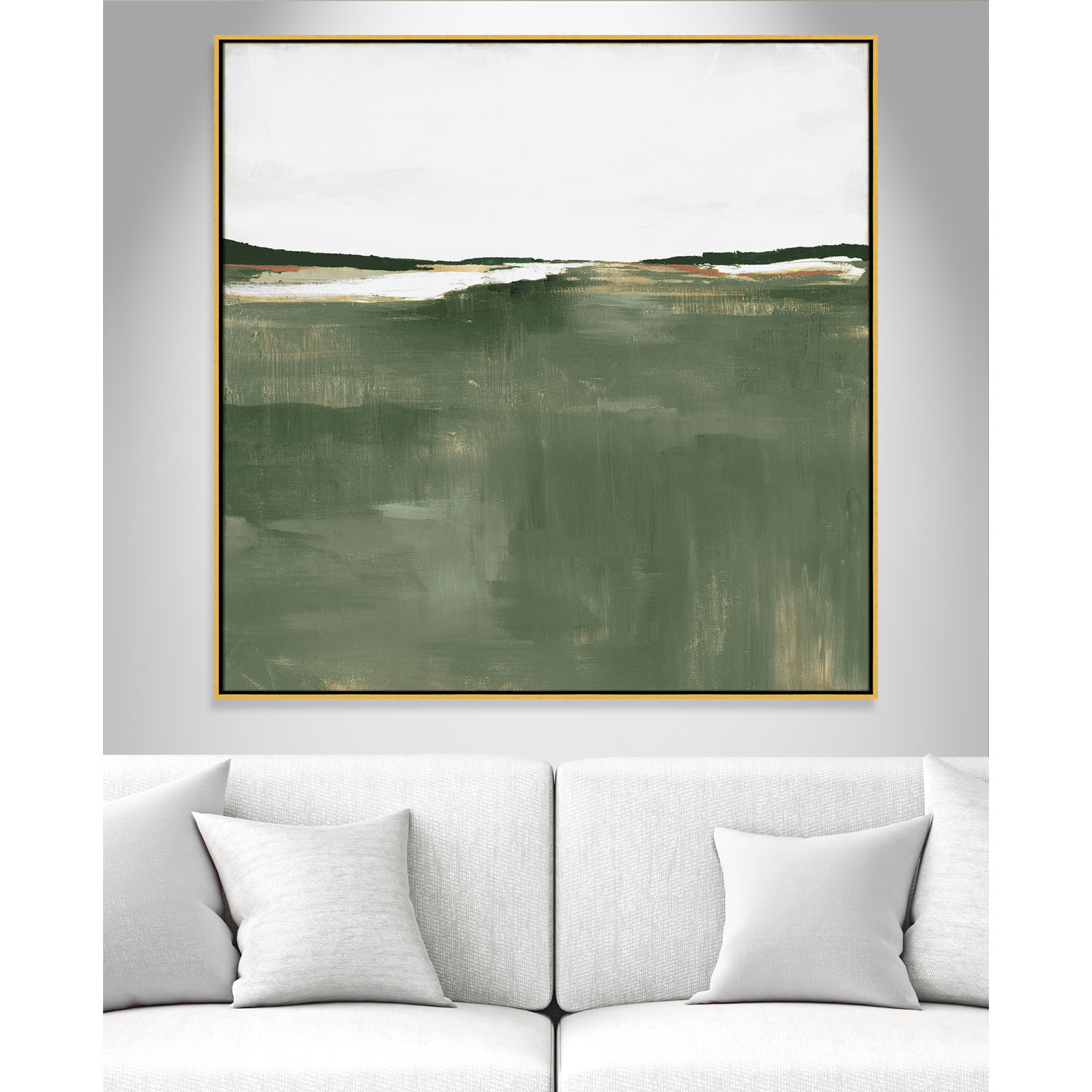 Dauntsey "Green Sea" Print by Isabelle Z, 46.5" H x 46.5" W, Gold