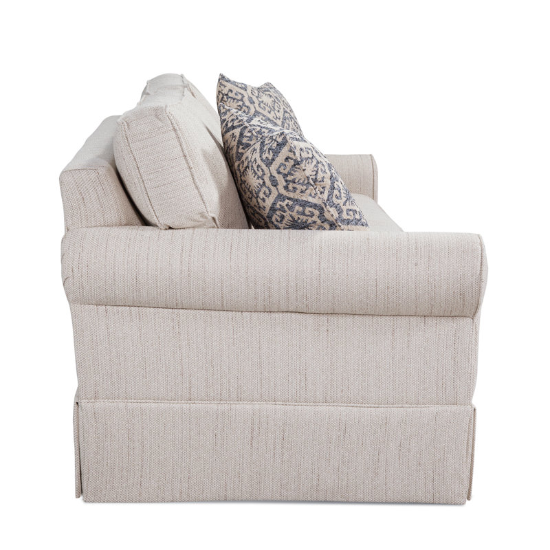 Benton 2 Over 2 Sofa, Light Blue and White Stripe;0256-54