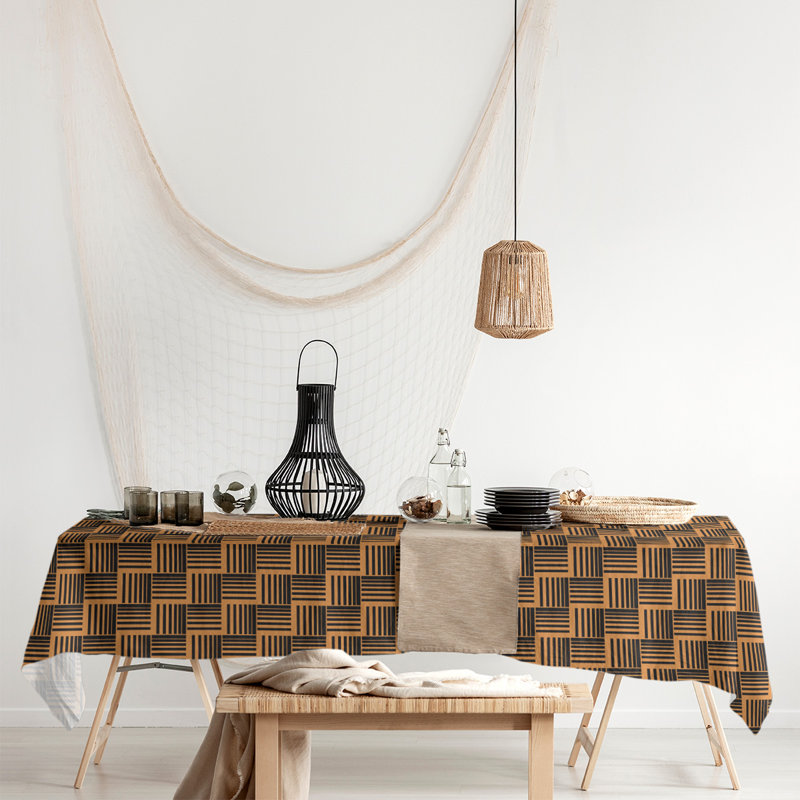 Rayures nattes classiques Nappe, Orange foncé