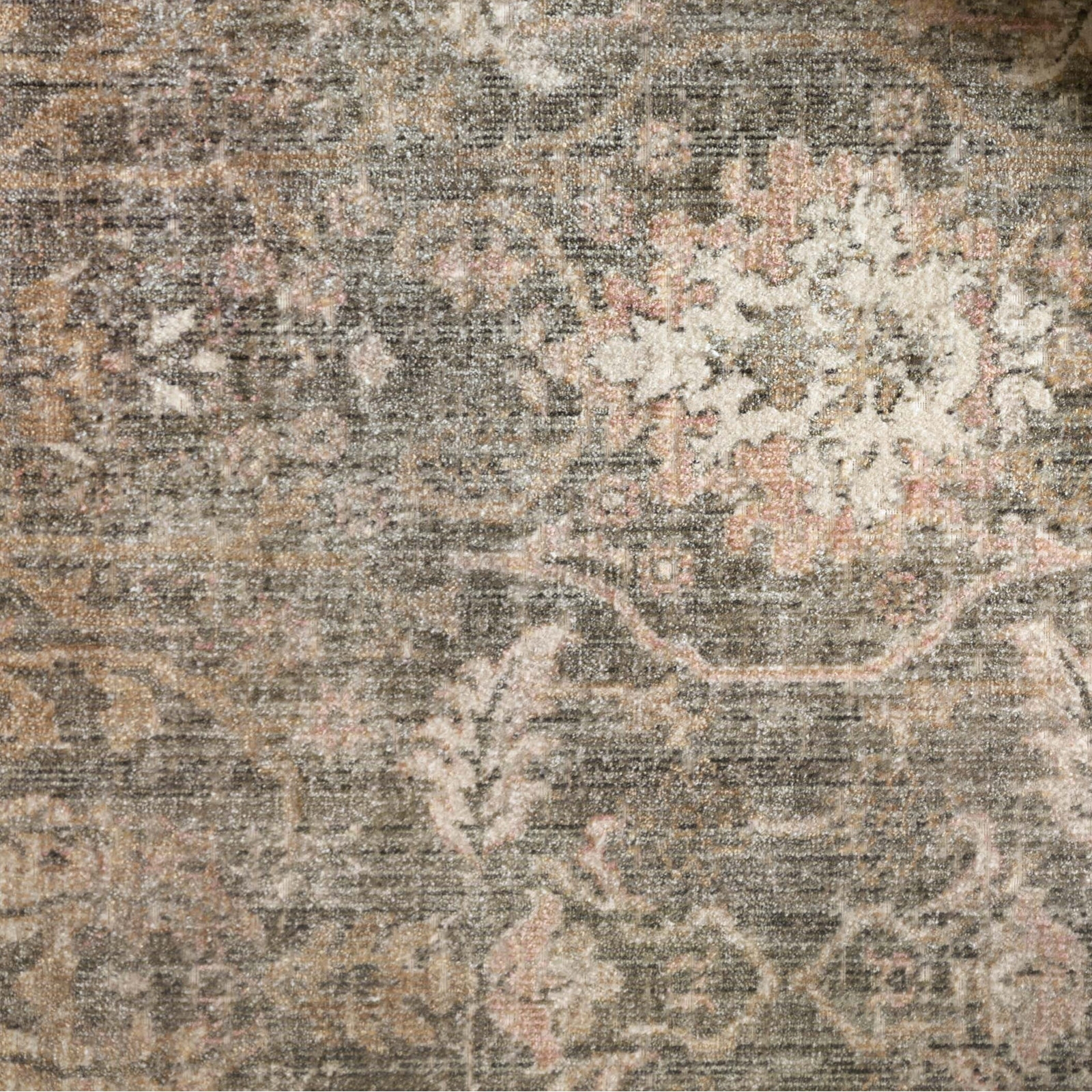 Chris Loves Julia x Loloi Rosemarie Oriental Sage Blush Area Rug, Round 3'2"