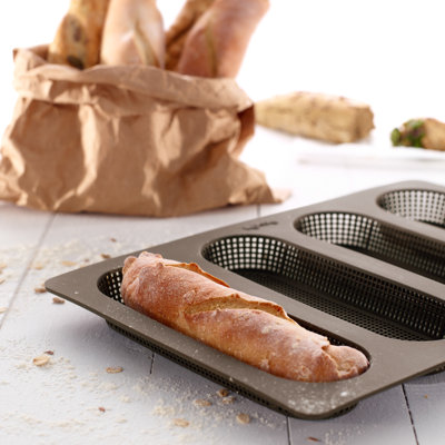 Lékué Mini Baguette Mold, 4 Holes