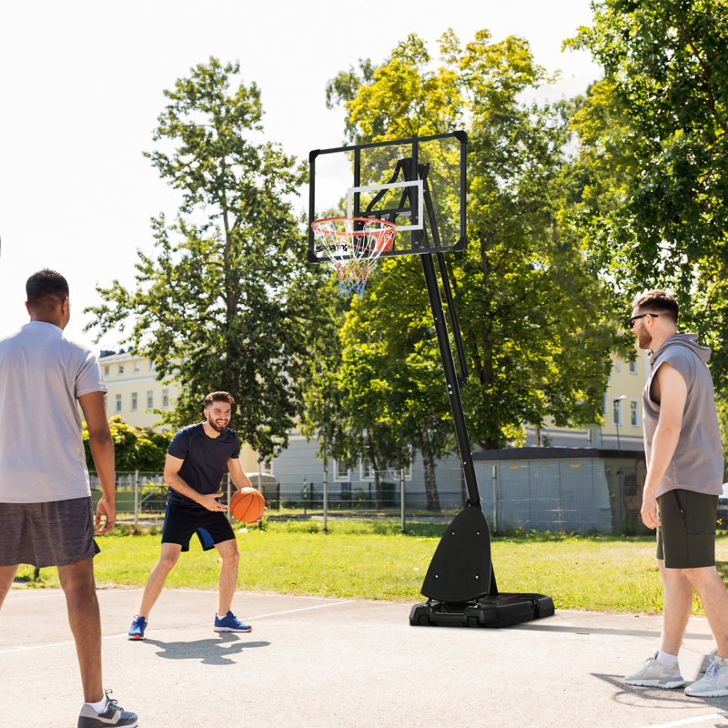 Freeport Park Giglio Adjustable Height 107cm W Steel Portable Full-Size Basketball Hoop