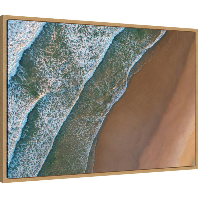 «Sunrise Beach Waves» par Martin Blahak, reproduction d'art sur toile encadrée