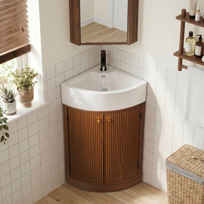 Meuble-lavabo de coin simple avec comptoir