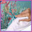 Édredon abstrait corail-98914818
