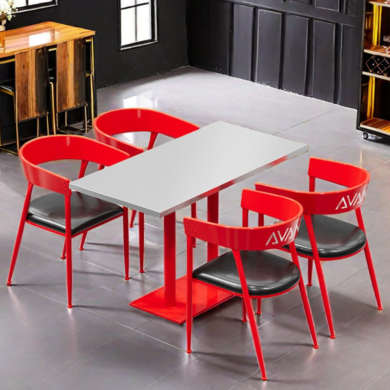 Ensemble de salle à manger 5 pièces, H 29,6 po x L 47,3 po x l 27,6 po, Rouge