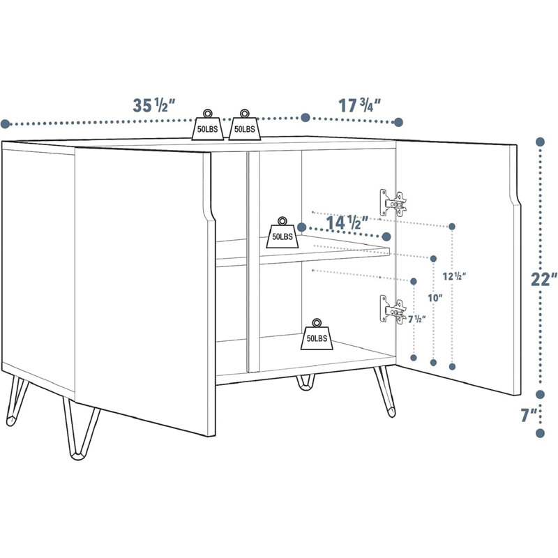 Buffet de 35 po de largeur