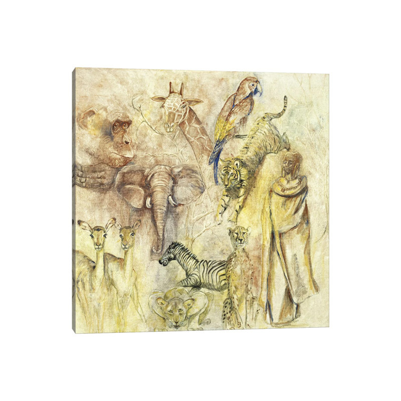 Wild Animals by Marijke Cruysberg - Wrapped Canvas Painting, 30.48 cm H x 30.48 cm W