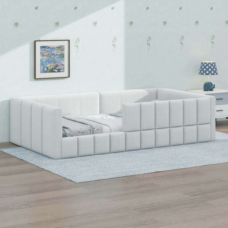 Lit de jour rembourré en laine Woolen, Lit simple