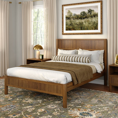 Sera Fluted Solid Wood Platform Bed