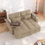 Canapé-lit modulaire avec rangement en chenille kaki réglable pour petite maison-1960184621