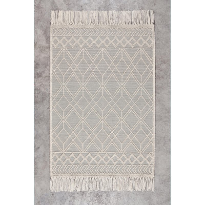 Rectangle 160 cm x 230 cm Geometric Hand Woven Area Rug