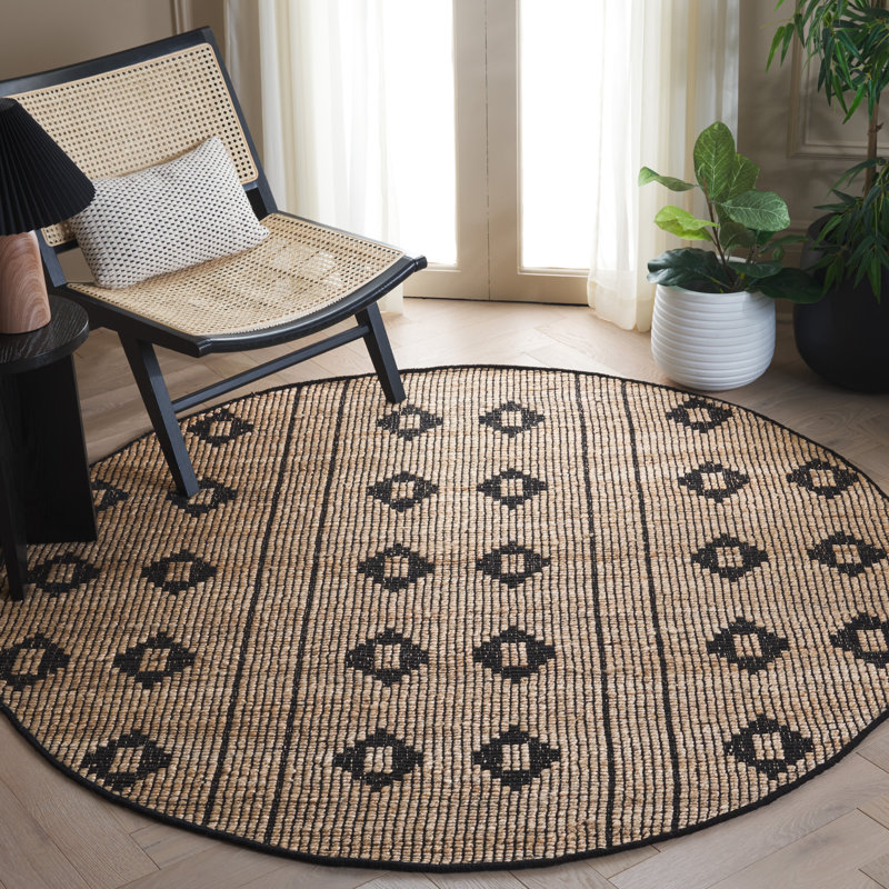 Kornelis natural fiber flatwoven jute rug, Rond 6 pi