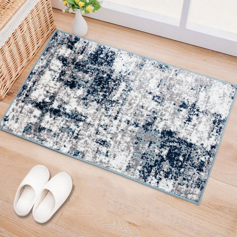 Tapis gris / bleu / ivoire Willington, Rectangle 2 pi x 3 pi