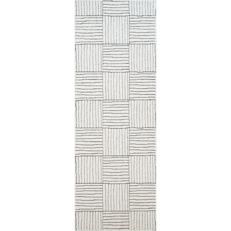 Beyanka Chequered Machine Tufted Area Rug, Rectangle 160 x 213 cm
