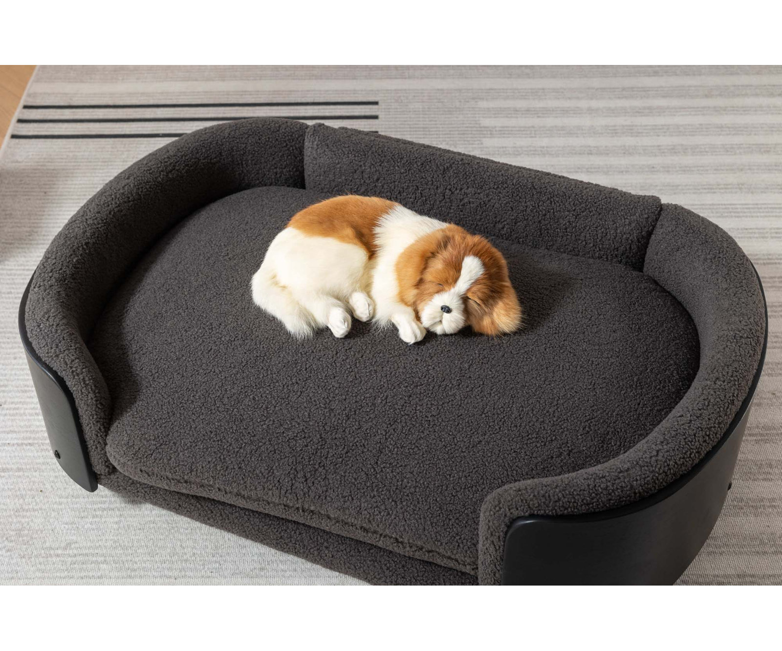 Inira Pet Bed, 9.85" H x 30.7" W x 20.08" D, Dark Gray/Black