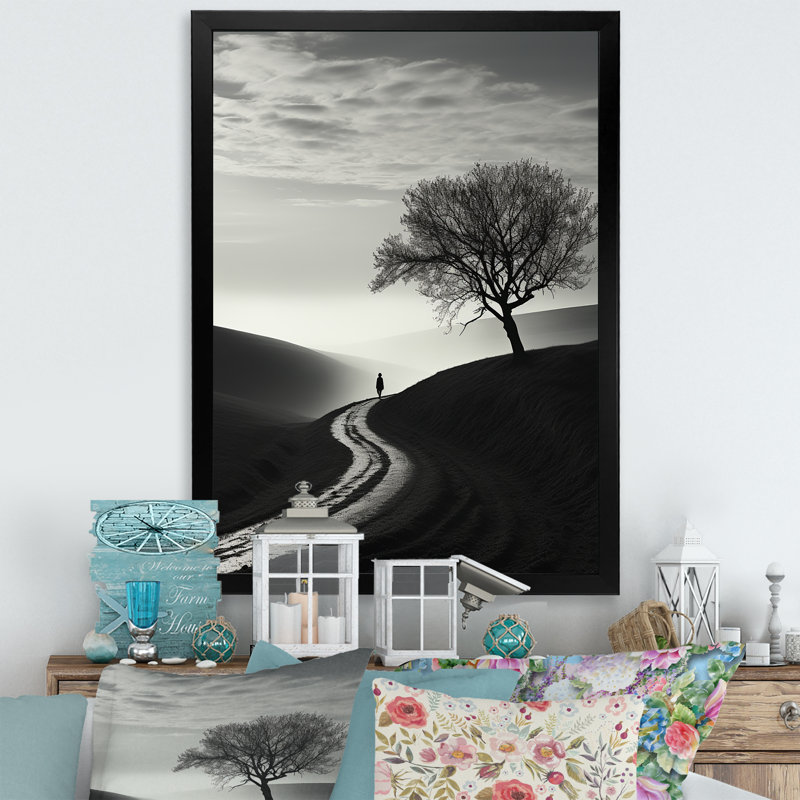 Harmonic Horizon Minimalisme, photographie sur toile, Cadre simple noir, H 20 po x l 12 po x P 1 po