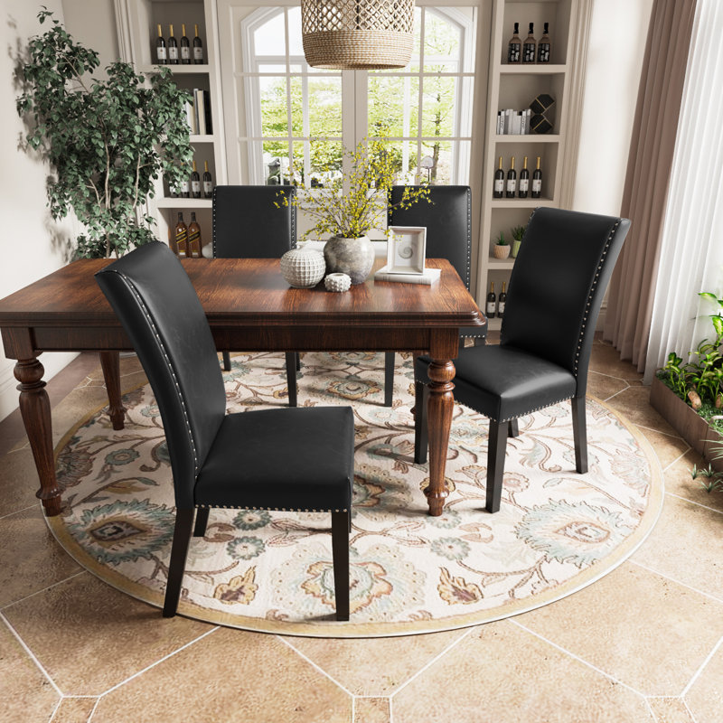 Dianca 36.5cm H Upholstered Upholstered Back Parsons Chair, Black