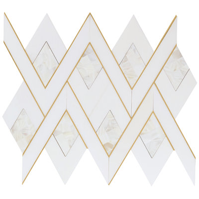 Kappa 12.12'' W x 15.59'' L Marble Tile Mosaic Sheet