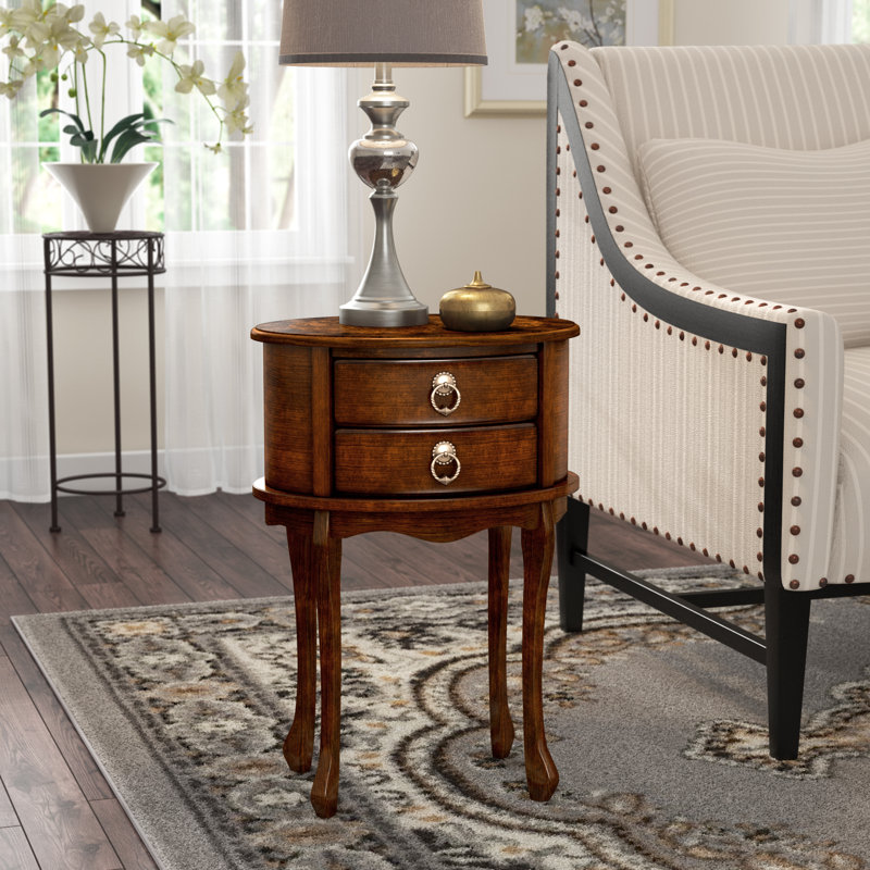 Evelyn 2 - Drawer End Table with Storage, Plantation Cherry