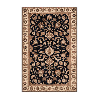 Machine Washable Persian Brown Area Rug