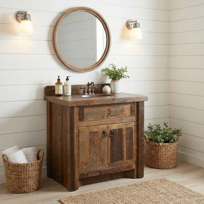 Meuble-lavabo Fireside Lodge Barnwood - 30 po - sans comptoir - centre de lavabo