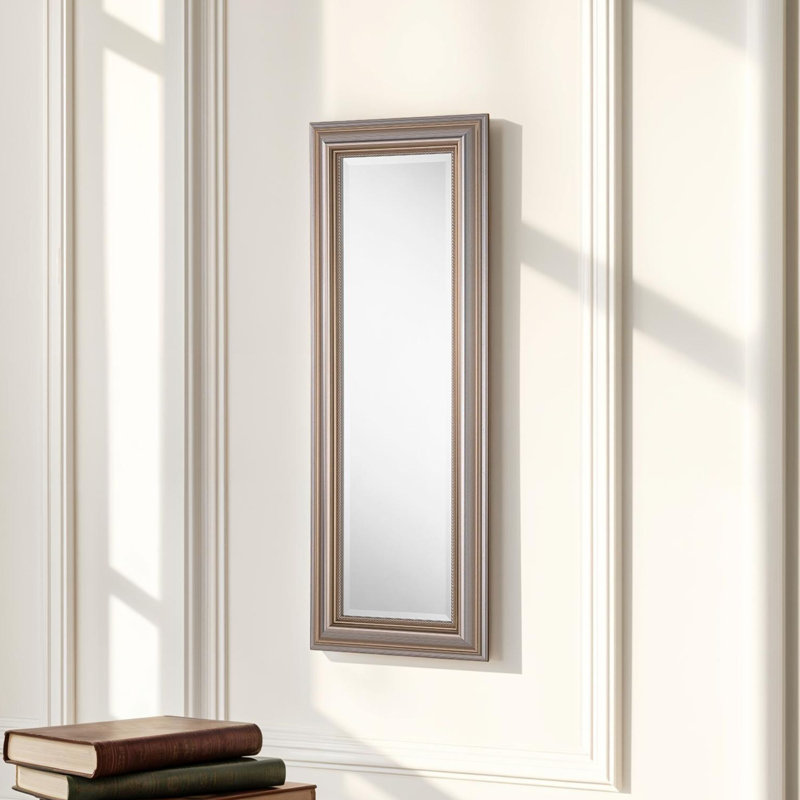 Magdalene Beaded Framed Wall Mounted Accent Mirror, 47cm H x 131cm W, Champagne