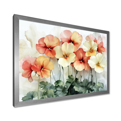 Vibrant Garden Of Geraniums Flowers - Geraniums Canvas Print