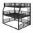 Metal Triple Bunk Bed With Safety Guardrails-1274283673