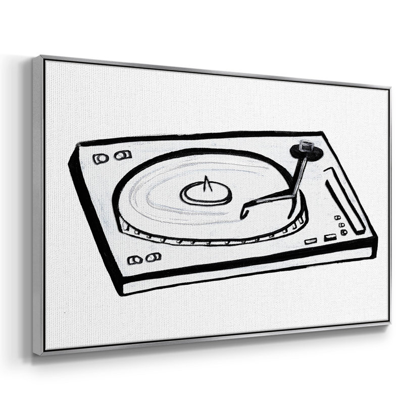Esquisse en vinyle, H 25 po x l 37 po x P 2 po, Toile avec cadre argenté