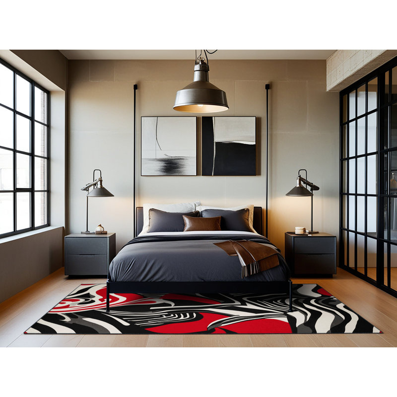 Obsidian Glow Rug, Square 5'