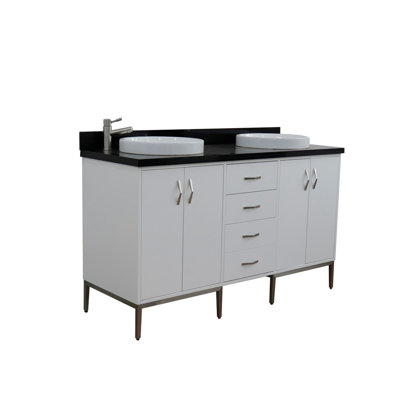 Ensemble de meuble-lavabo double 61 po Aashirya
