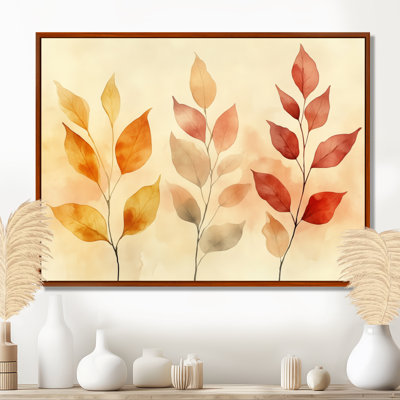 Autumn Leaf Wall Art, Watercolor Of Vibrant Autumn Leaves, Watercolor Botanical Decor