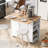Kitchen Island With Power Outlet And Drop Leaf, Rubber Wood, Open Storage, Wine Rack, And 5 Wheels For Maximum Flexibility-522315741