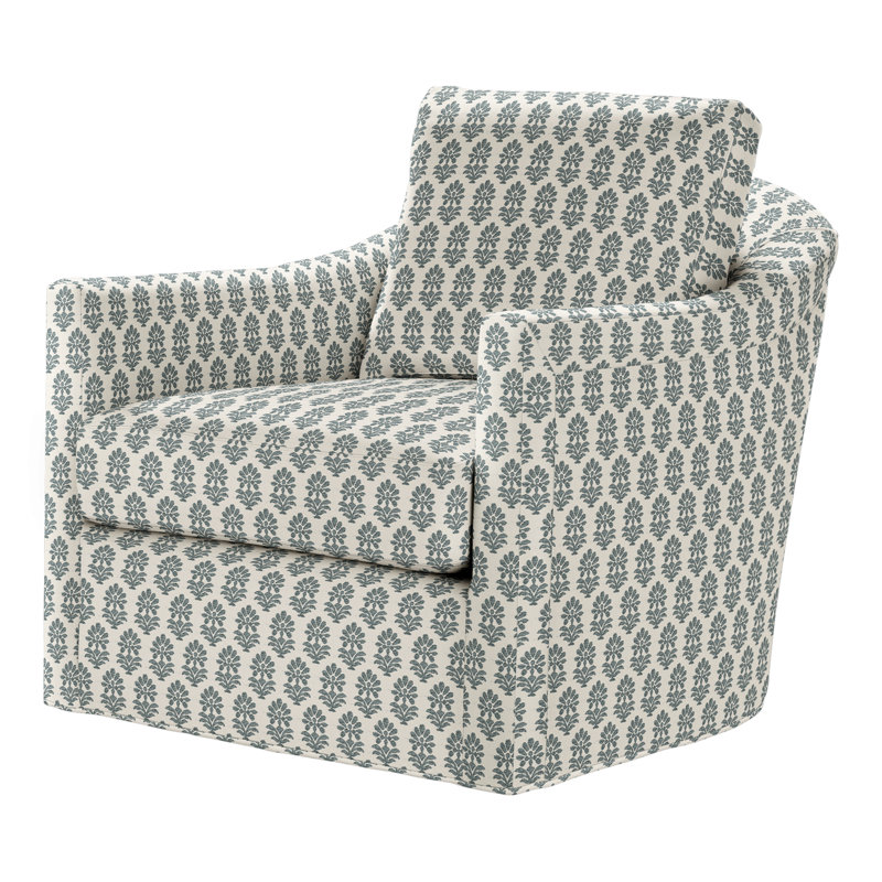 Catalina Swivel Armchair, Perigold Francine Smoke Blue, Dune