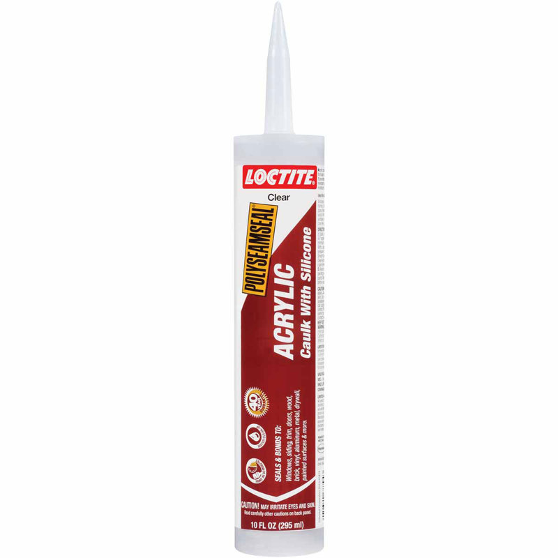 Clear 10oz Acrylic Caulk with Silicone for Cracks and Crevices
