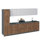 Cuisine moderne pleine grandeur en teck naturel et blanc lustré WALLKITCHENS l 135 x P 24 x H 83 