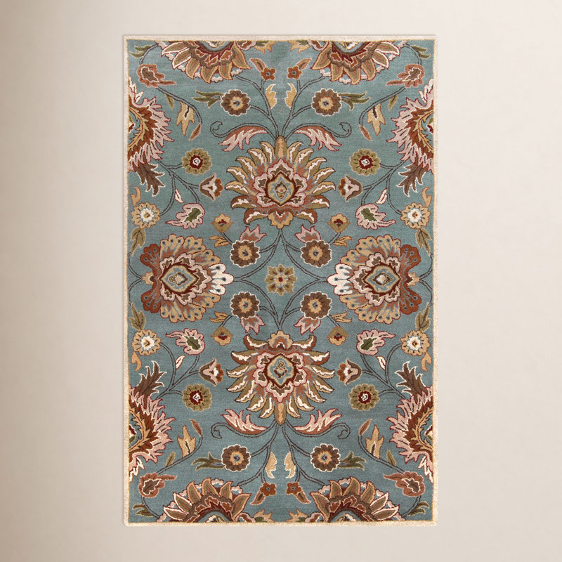 Tapis gris moyen en laine Arden, Rectangle 7 pi 6 po x 9 pi 6 po