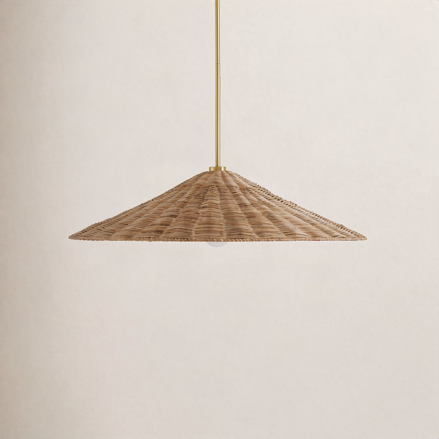 Lilliana Single Light Pendant, 8" H x 35" W x 35" D, Natural Brass