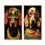 Curious Popart Daschund Dog I - Ensemble de 2 décorations murales chien Daschund-1863235853-1863235854