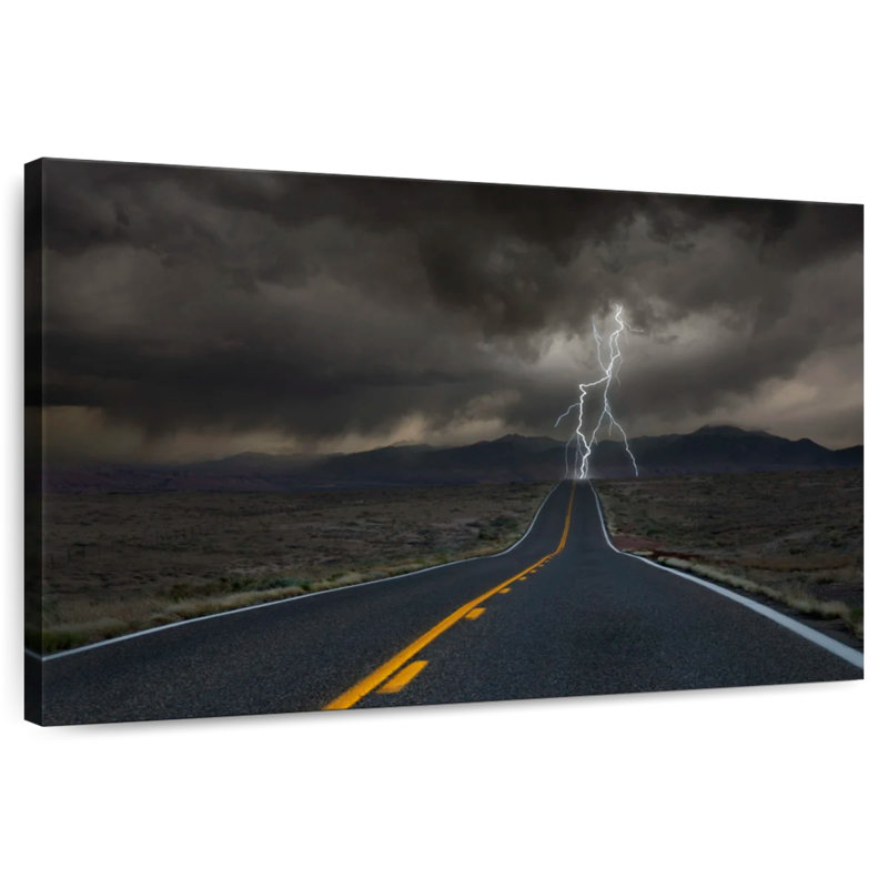 Alvord Highway Lightning Storm, 34" H x 51" W
