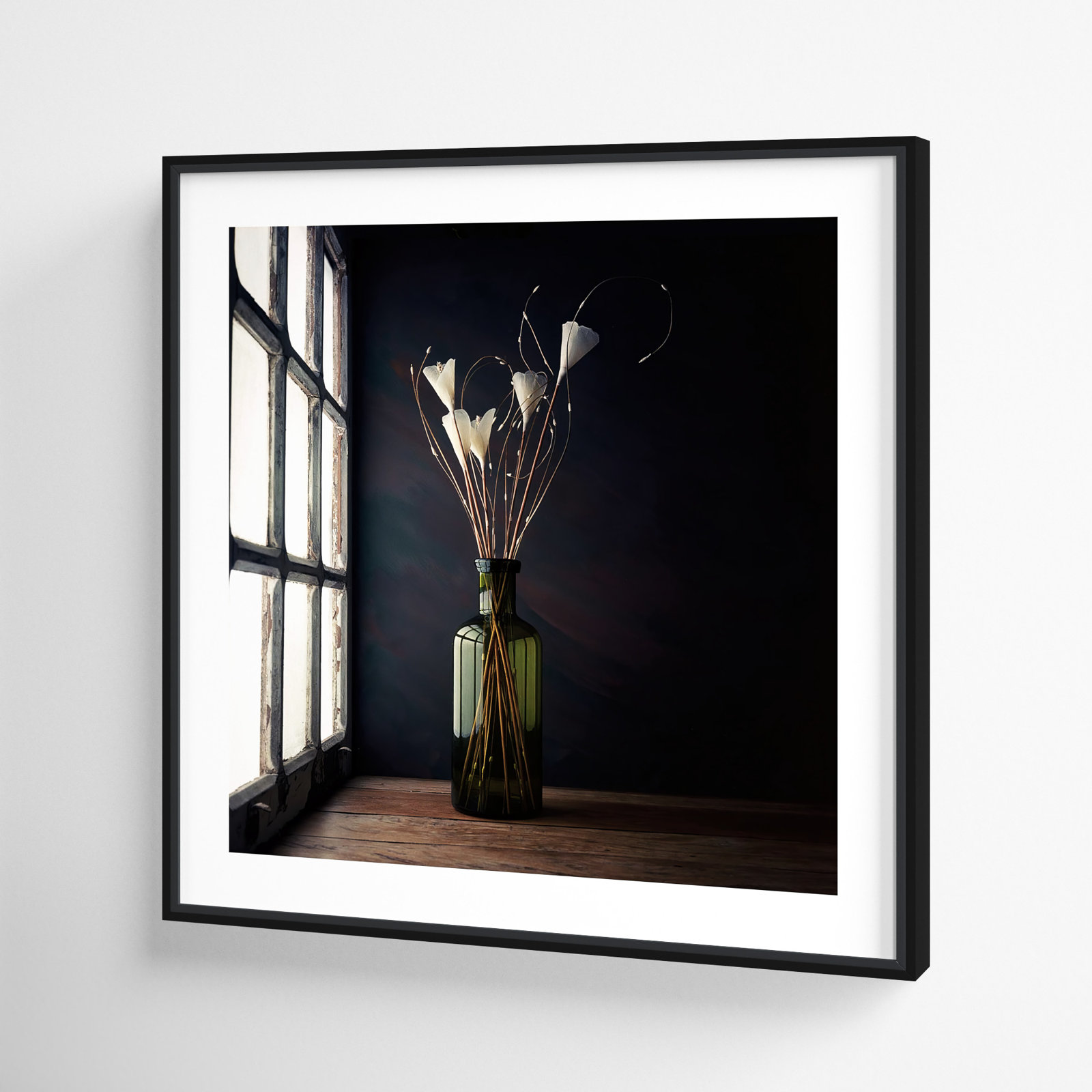 The Green Bottle Photo Print by Luiz Laercio, 21" H x 21" W, Black Framed