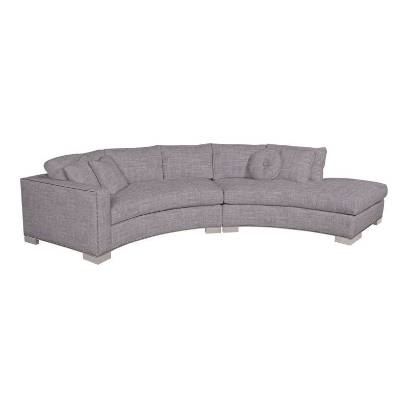 Bennett By Michael Weiss Chaise Sectional, Nomad Slate Crypton® Chenille, Dove Gray, Yes