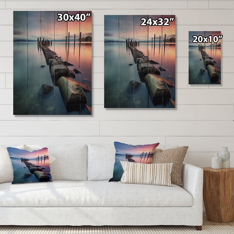 «Vermont Lake Champlain Senerity I», reproduction sur bois de pin naturel du Vermont, H 20 po x l 10 po x P 0,78 po