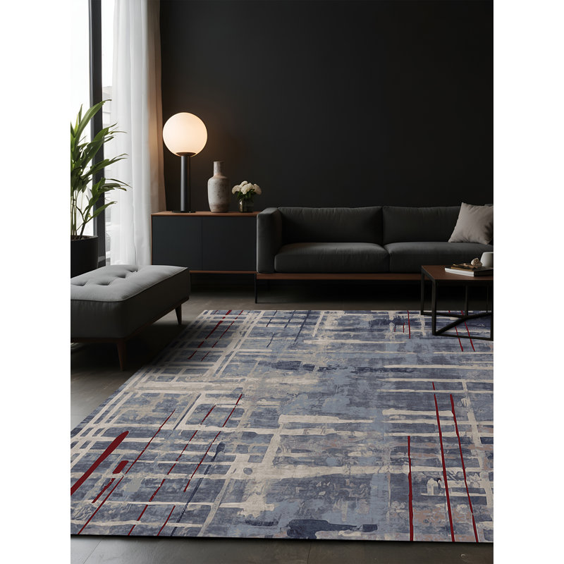 Tapis gris soyeux et moelleux, Carré 3 pi
