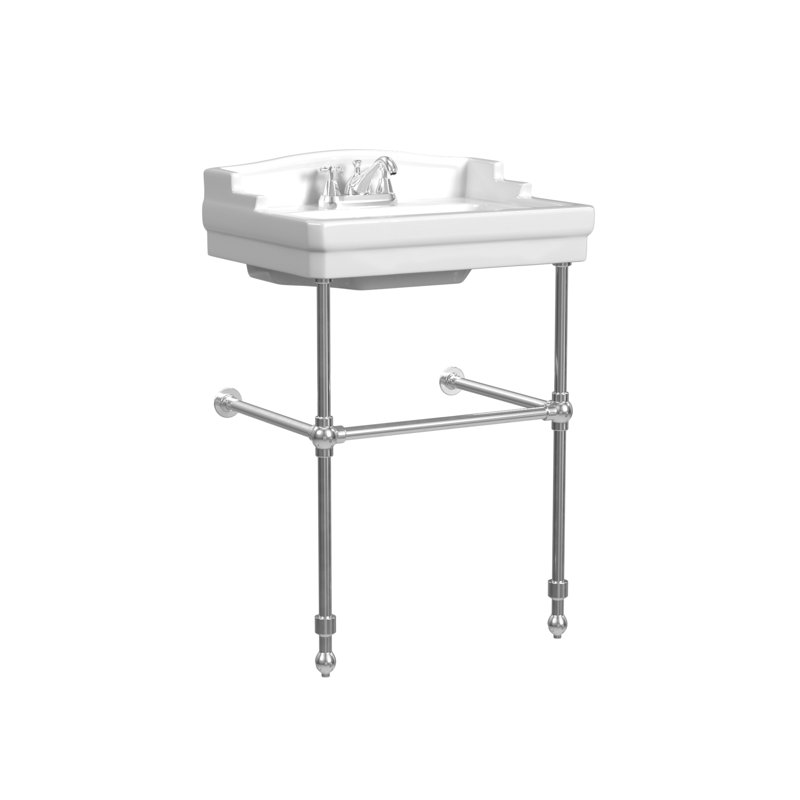 Cheviot Products Essex 24" Console Bathroom Sink with Overflow & Metal Base, Chrome, 4" Centerset