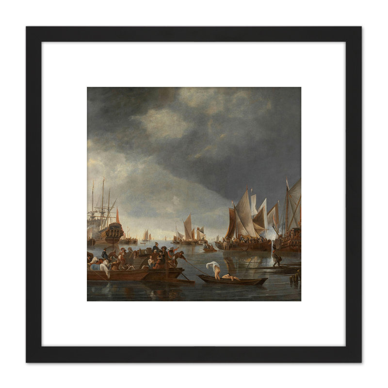 Dubbels Harbor Sailboats Ferryboat - Single Picture Frame Painting