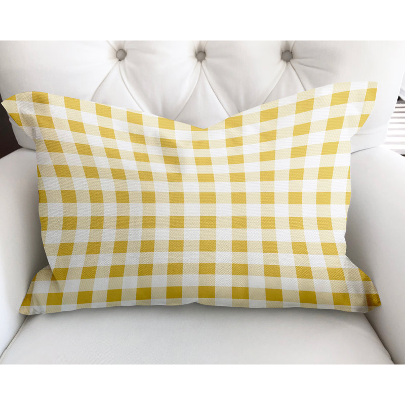  Housse et insert de coussin rectangulaire en coton Margot, Jaune